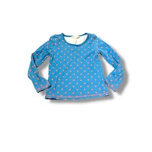 Matilda Jane Polka Dot Long Sleeve Shirt Girls Size 6 Blue Pink Playwear‎